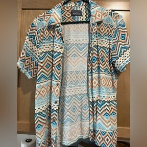 Primark brand Aztec Pattern button up t-shirt